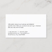 Entwicklung des Immobilienbaus Visitenkarte (Rückseite)