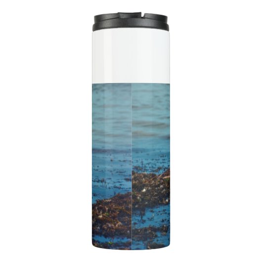 Entwicklung des Logos für Naturgalerien und Seagul Thermosbecher (Rückseite)