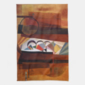 Entwicklung von Kandinsky in der braun-Abstrakten  Geschirrtuch (Vertikal)