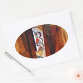 Entwicklung von Kandinsky in der braun-Abstrakten  Ovaler Aufkleber (Umschlag)