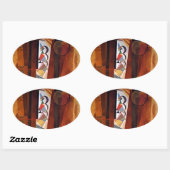 Entwicklung von Kandinsky in der braun-Abstrakten  Ovaler Aufkleber (Blatt)