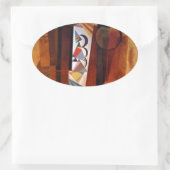 Entwicklung von Kandinsky in der braun-Abstrakten  Ovaler Aufkleber (Tasche)