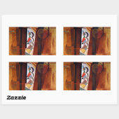 Entwicklung von Kandinsky in der braun-Abstrakten  Rechteckiger Aufkleber (Blatt)