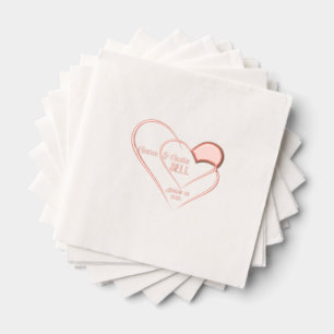 Entwine Hearts Rose Gold Foil Stiefel Napkins Servietten Mit Folie