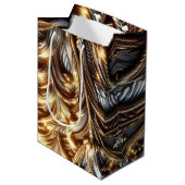 Entwined Gold Mittlere Geschenktüte (Vorderseite Schrägansicht)
