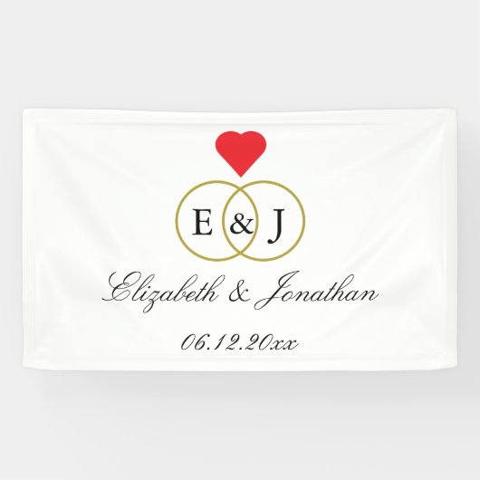 Entwined Rings Wedding Banner (Horizontal)