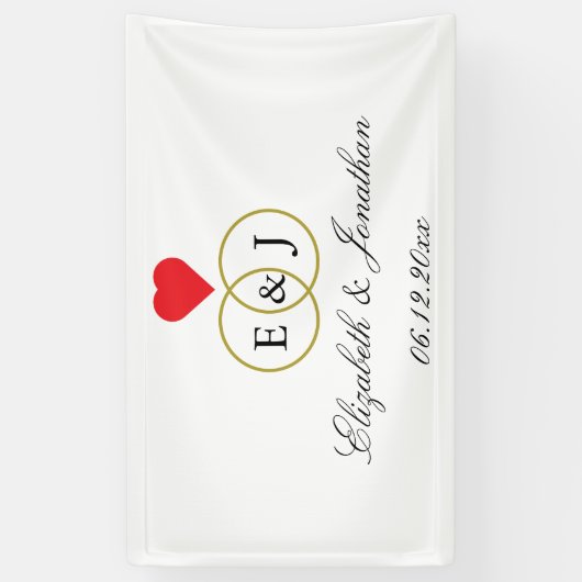Entwined Rings Wedding Banner (Vertikal)
