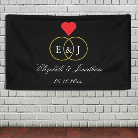 Entwined Rings Wedding Banner