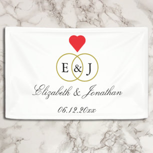 Entwined Rings Wedding Banner