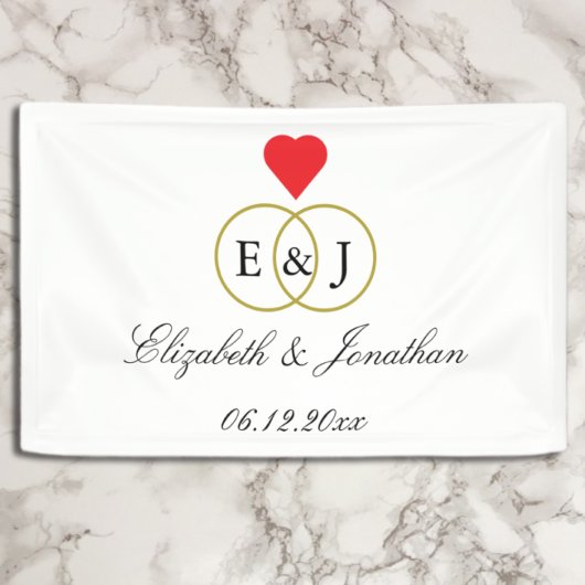 Entwined Rings Wedding Banner