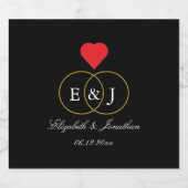 Entwined Rings Wedding Bierflaschenetikett (Einzelnes Label)