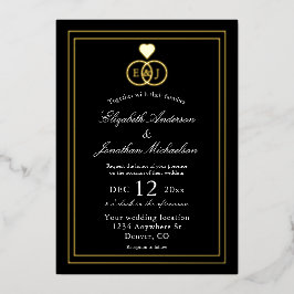 Entwined Rings Wedding Folieneinladung