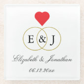 Entwined Rings Wedding Glasuntersetzer (Vorderseite)