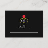 Entwined Rings Wedding Platzkarte (Vorderseite)