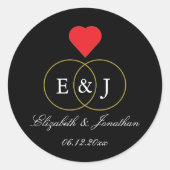 Entwined Rings Wedding Runder Aufkleber (Vorderseite)