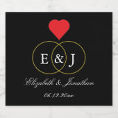 Entwined Rings Wedding Schaumweinetikett (Einzelnes Label)