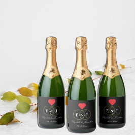 Entwined Rings Wedding Schaumweinetikett