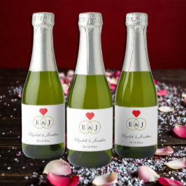 Entwined Rings Wedding Schaumweinetikett