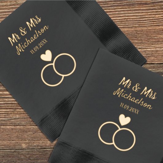 Entwined Rings Wedding Servietten Mit Folie