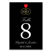 Entwined Rings Wedding Tischnummer (Rückseite)