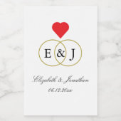 Entwined Rings Wedding Weinetikett (Einzelnes Label)