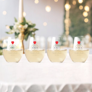 Entwined Rings Wedding Weinglas Ohne Stiel