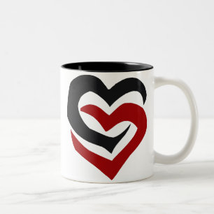 Entwirrte Herz-Tasse Zweifarbige Tasse