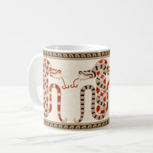 Entwirrte Mayaschlangen Kaffeetasse (Vorderseite Links)