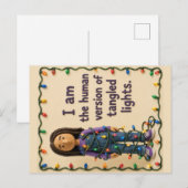 Entwirrte Weihnachtslichter Postkarte (Vorne/Hinten)