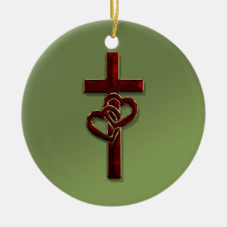 Entwirrtes Herz-Kreuz Keramik Ornament