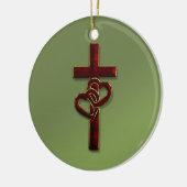 Entwirrtes Herz-Kreuz Keramik Ornament (Links)