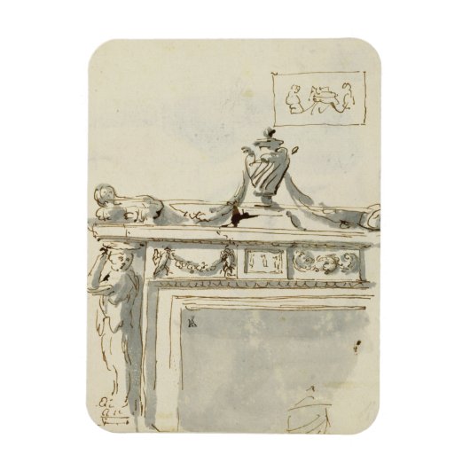 Entworfen für einen Kamin (Stift & Tinte) und wurd Magnet (Vertikal)