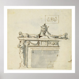 Entworfen für einen Kamin (Stift & Tinte) und wurd Poster