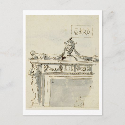 Entworfen für einen Kamin (Stift & Tinte) und wurd Postkarte (Vorderseite)