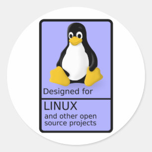 Entworfen für Linux Runder Aufkleber