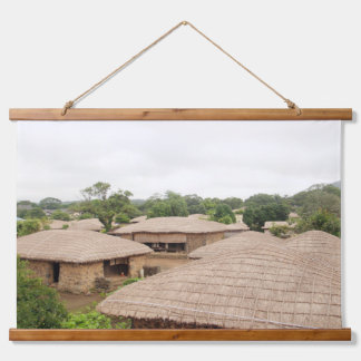 Entworfen mit einem Foto von Südkorea, Horizont Wandteppich Mit Holzrahmen