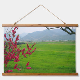 Entworfen mit einem Foto von Südkorea, Horizont Wandteppich Mit Holzrahmen