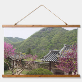 Entworfen mit einem Foto von Südkorea, Horizont Wandteppich Mit Holzrahmen