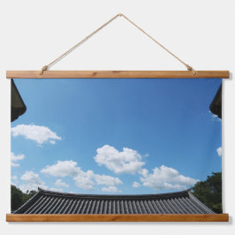 Entworfen mit einem Foto von Südkorea, Horizont Wandteppich Mit Holzrahmen