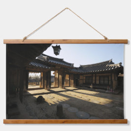 Entworfen mit einem Foto von Südkorea, Horizont Wandteppich Mit Holzrahmen