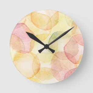 Entworfener abstrakter Hintergrund mit Watercolor Runde Wanduhr
