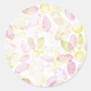 Entworfener Watercolor-Blumenhintergrund, Runder Aufkleber