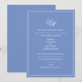 Entworfenes Hochzeitssemble in Cornflower Blue Einladung (Vorne/Hinten)