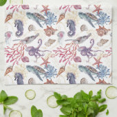 Entwurf 1 der Unterwasserfarben-Zusammenstellung Geschirrtuch (Gefaltet)