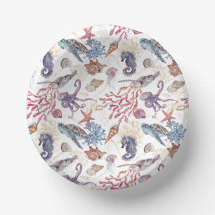 Entwurf 1 der Unterwasserfarben-Zusammenstellung Pappteller