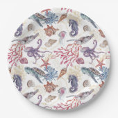 Entwurf 1 der Unterwasserfarben-Zusammenstellung Pappteller (Vorderseite)