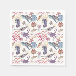 Entwurf 1 der Unterwasserfarben-Zusammenstellung Serviette