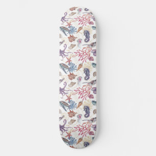 Entwurf 1 der Unterwasserfarben-Zusammenstellung Skateboard