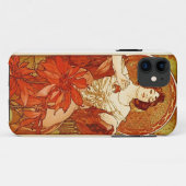 Entwurf Alphonse Mucha karminroter Telefon-Kasten Case-Mate iPhone Hülle (Rückseite (Horizontal))