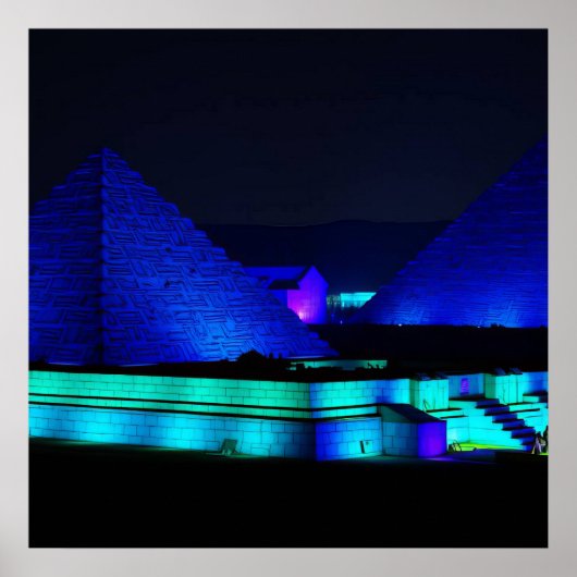 Entwurf blaue Pyramiden Poster (Vorne)